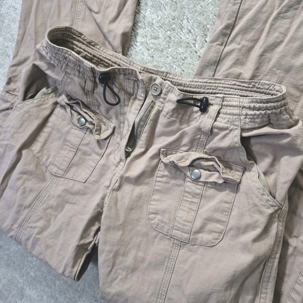 Brandy Melville Kim Cargo Pants 27/30 Beige Ripstop Relax Y2K Streetwear Hip Hop